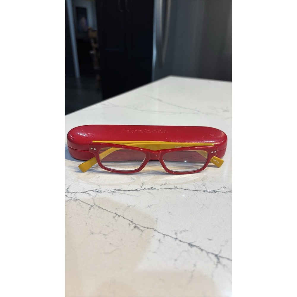 Eyebobs Red Yellow Rectangle Reading Glasses With… - image 1